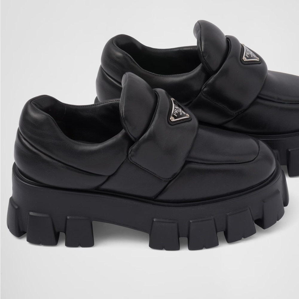 Prada soft padded nappa leather loafers